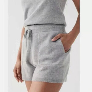 White + Warren Cashmere Grey Tap Short $275 Size L